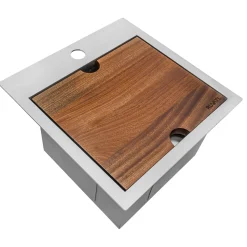 Clearance 15 x 15" Workstation Drop-in Topmount 16 Gauge Stainless Steel Bar Prep RV Sink Bar / Prep Sinks|Workstation Sinks