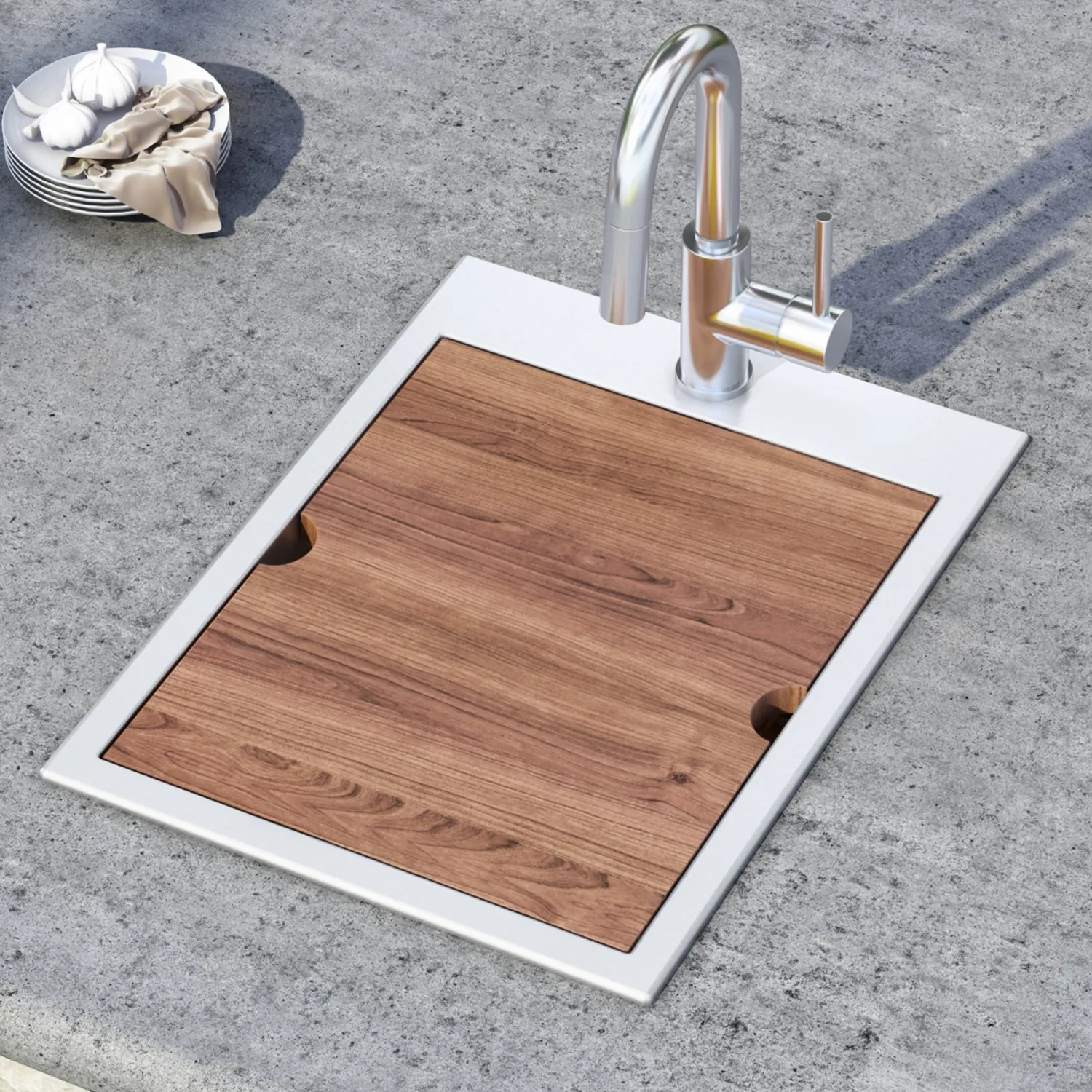 Discount 15 x 20" Workstation Drop-in Topmount 16 Gauge Stainless Steel Bar Prep RV Sink Bar / Prep Sinks|Workstation Sinks