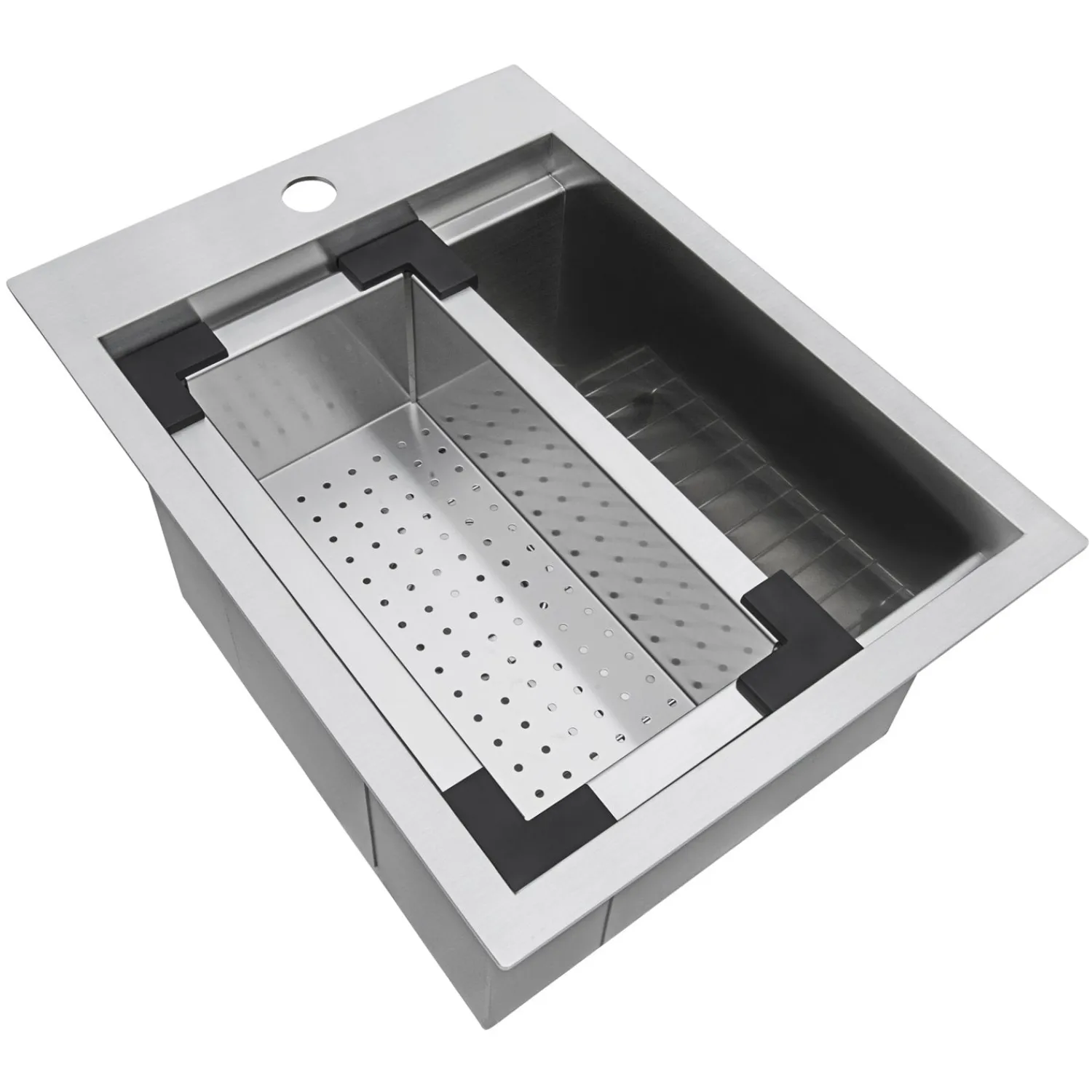 Discount 15 x 20" Workstation Drop-in Topmount 16 Gauge Stainless Steel Bar Prep RV Sink Bar / Prep Sinks|Workstation Sinks