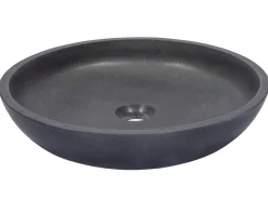 Clearance Shallow Round Vessel Sink in Lava Stone Above Counter / Vessel Sinks