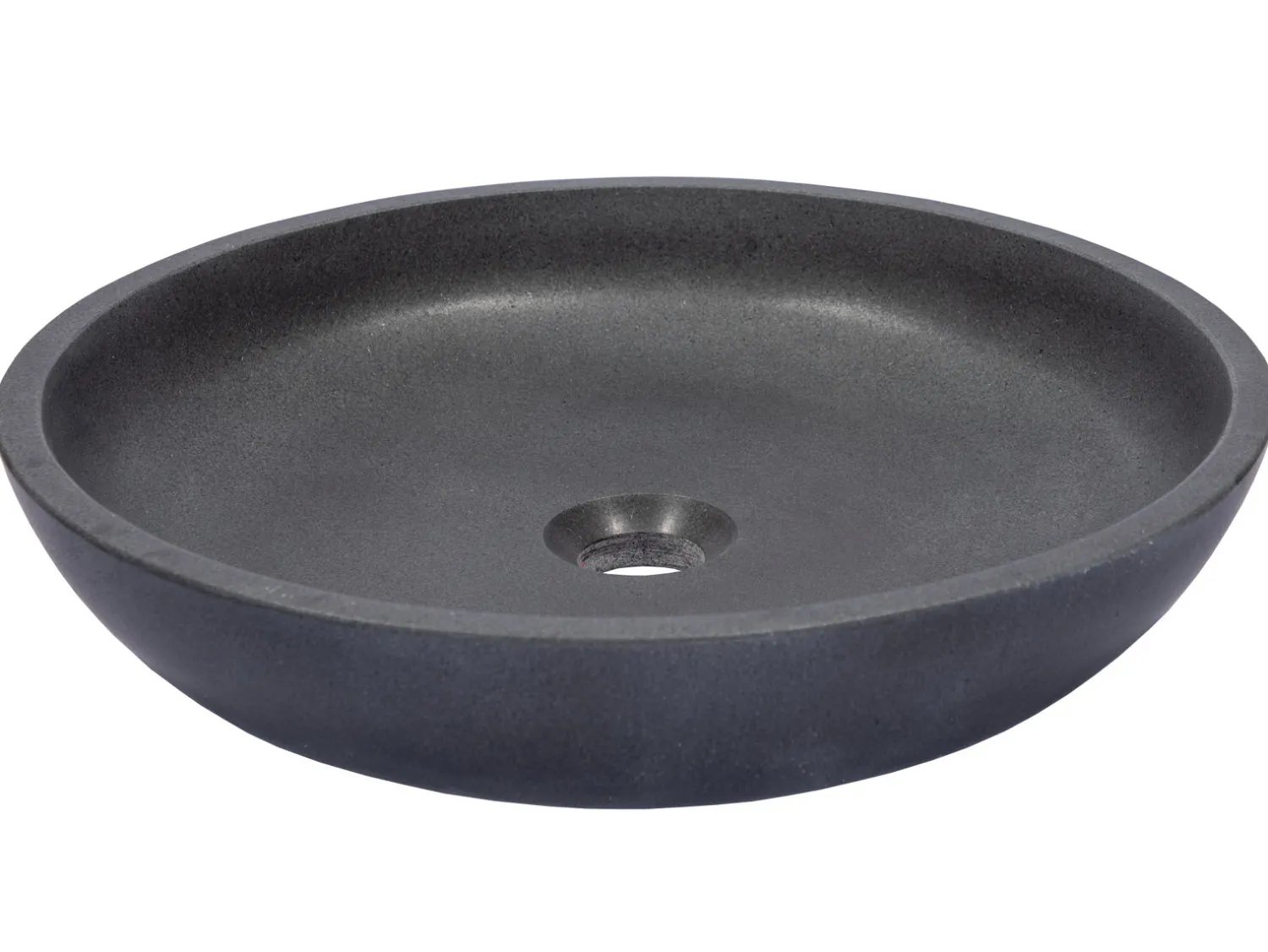 Clearance Shallow Round Vessel Sink in Lava Stone Above Counter / Vessel Sinks