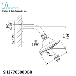 Clearance Shower Arm with 5-Jet Showerhead Shower Heads