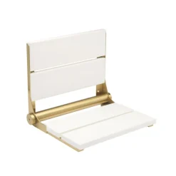Clearance 18" Shower Seat with Brushed Gold Frame Shower Seats