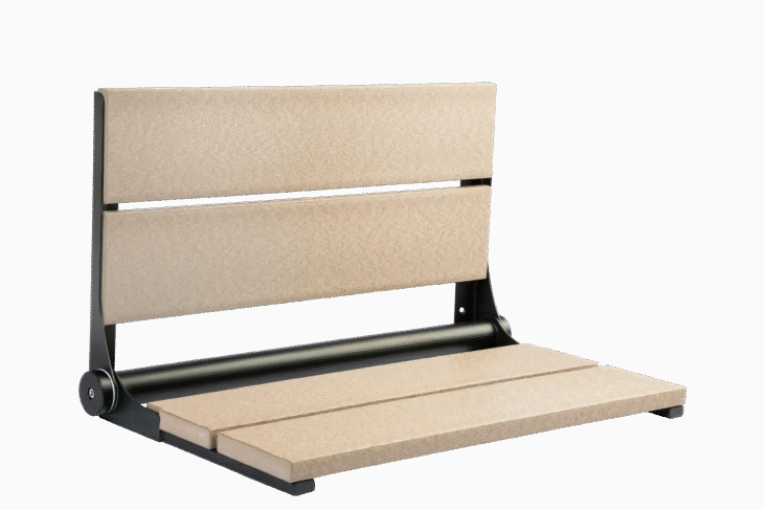 Outlet 26" Shower Seat with Matte Black Frame Shower Seats