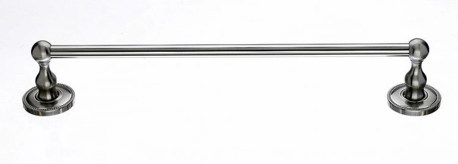 Best 18" Single Towel Bar With Beaded Detail In Brushed Satin Nickel Top Knobs|Brushed Nickel Hardware