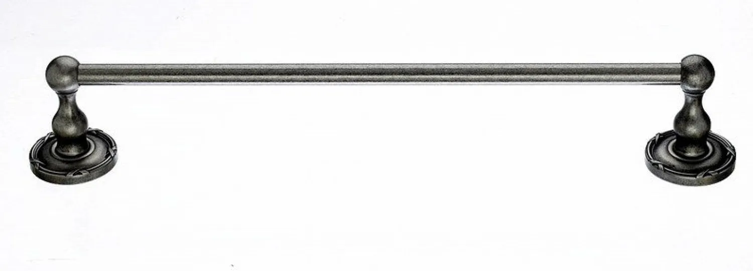 18" Single Towel Bar With Ribbon & Reed Detail In Antique Pewter Top Knobs|Towel Bars