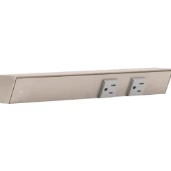 Online Slim Angle Under Cabinet Outlet Power Strip | Satin Nickel Finish Power Strips