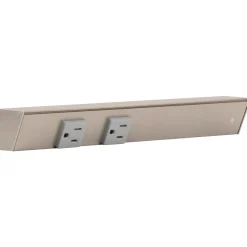 Online Slim Angle Under Cabinet Outlet Power Strip | Satin Nickel Finish Power Strips