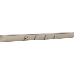 Online Slim Angle Under Cabinet Outlet Power Strip | Satin Nickel Finish Power Strips