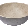 Hot Small Vessel Sink Bowl in Polished Penny Grey Marble Above Counter / Vessel Sinks
