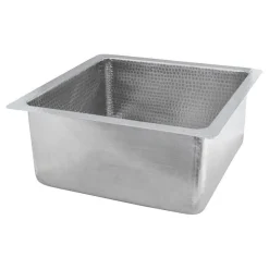 New 16" Square Hammered Copper Bar/Prep Sink in Nickel with 3.5" Drain Opening Bar / Prep Sinks