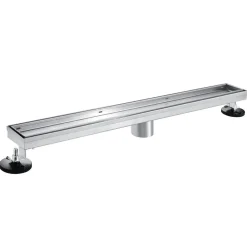 Online 72" Stainless Steel Linear Shower Drain with Tile Insert & Flat Grate in Brushed Nickel Shower Drains