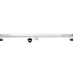 Discount 72" Stainless Steel Linear Shower Drain with Tile Insert & Flat Grate in Chrome Shower Drains