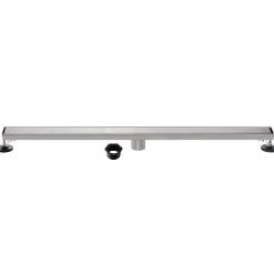 Outlet 60" Stainless Steel Linear Shower Drain with Tile Insert & Flat Grate in Brushed Nickel Shower Drains