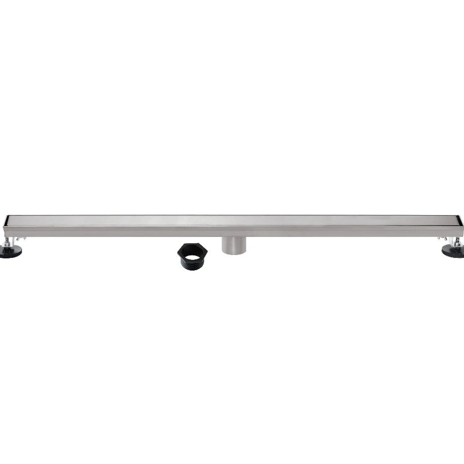 Outlet 60" Stainless Steel Linear Shower Drain with Tile Insert & Flat Grate in Brushed Nickel Shower Drains