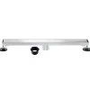 Clearance 48" Stainless Steel Linear Shower Drain with Tile Insert & Flat Grate in Chrome Shower Drains