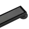 Hot 24" Stainless Steel Linear Shower Drain with Tile Insert & Flat Grate in Matte Black Shower Drains