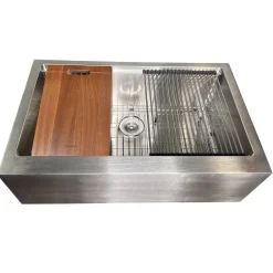 Online 33" Stainless Steel Workstation Farmhouse Kitchen Sink Stainless Steel Sinks|Apron Front / Farmhouse Sinks