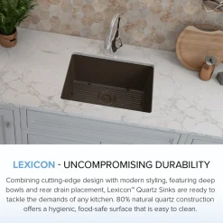 Standard Size Rectangle Quartz Composite Kitchen Sink Single Bowl Sinks|Undermount Sinks