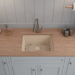 Standard Size Rectangle Quartz Composite Kitchen Sink Single Bowl Sinks|Undermount Sinks