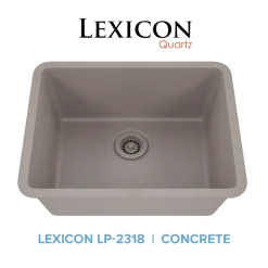 Standard Size Rectangle Quartz Composite Kitchen Sink Single Bowl Sinks|Undermount Sinks