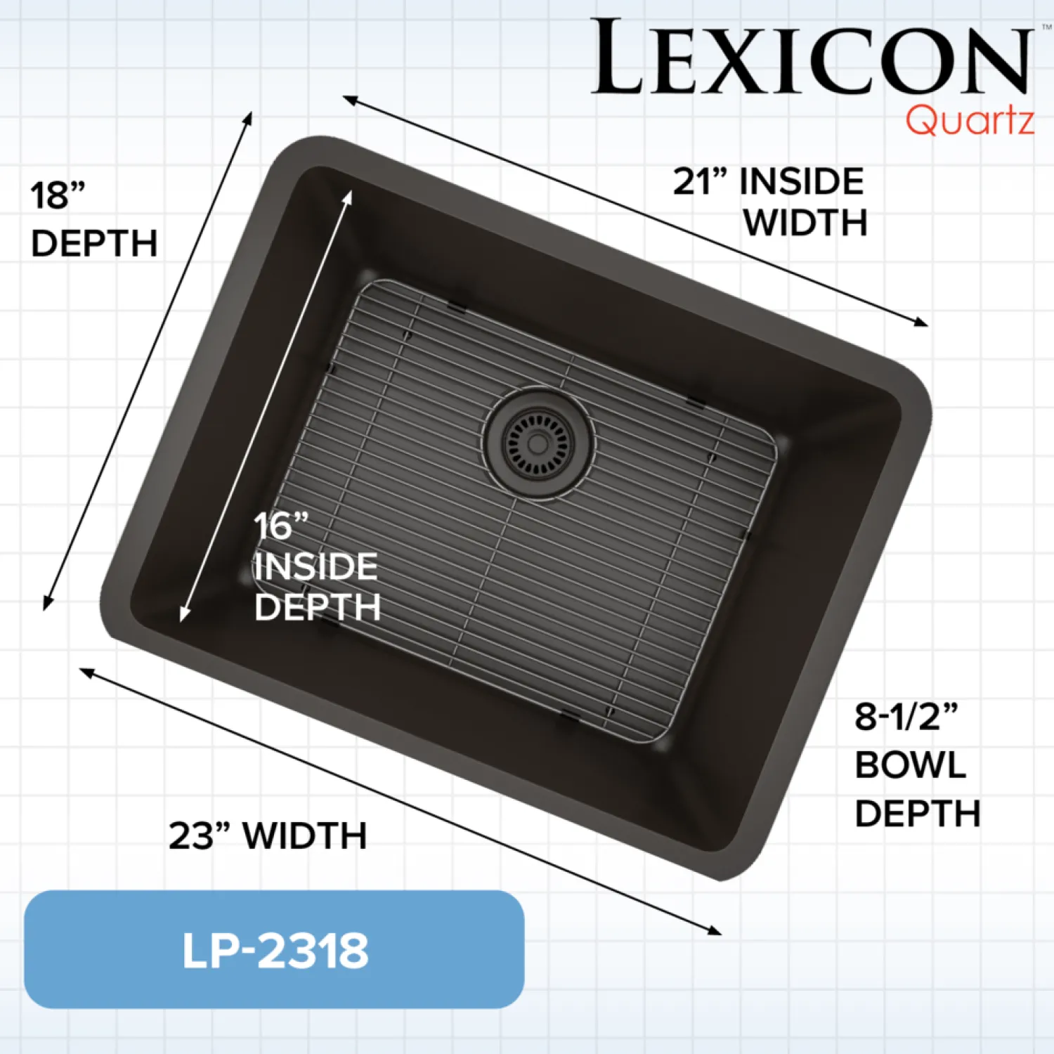 Standard Size Rectangle Quartz Composite Kitchen Sink Single Bowl Sinks|Undermount Sinks