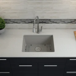 Standard Size Rectangle Quartz Composite Kitchen Sink Single Bowl Sinks|Undermount Sinks