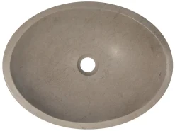 Hot Stone Canoe Sink in Honed Molly Grey Marble Above Counter / Vessel Sinks