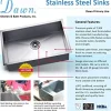 Sale 33" Straight Apron Single Bowl 16 Gauge Stainless Steel Kitchen Sink Stainless Steel Sinks|Single Bowl Sinks