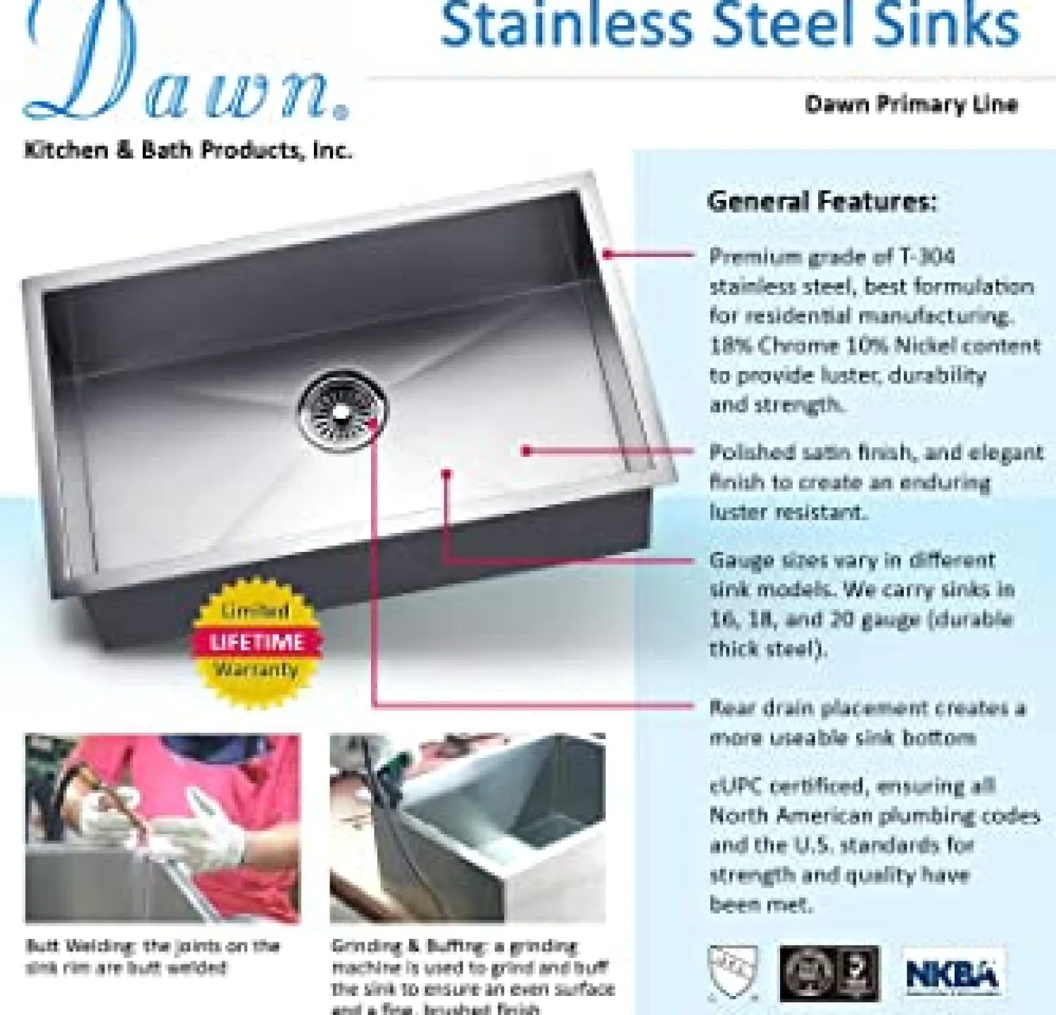 Sale 33" Straight Apron Single Bowl 16 Gauge Stainless Steel Kitchen Sink Stainless Steel Sinks|Single Bowl Sinks