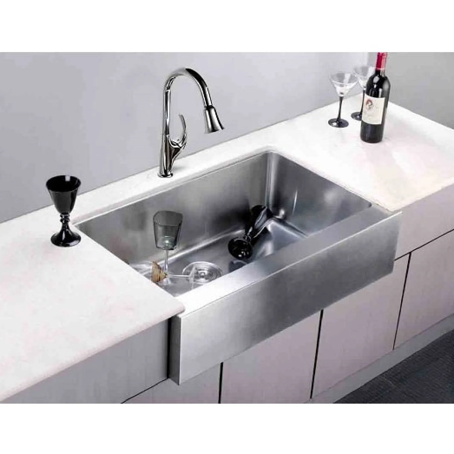 Sale 33" Straight Apron Single Bowl 16 Gauge Stainless Steel Kitchen Sink Stainless Steel Sinks|Single Bowl Sinks