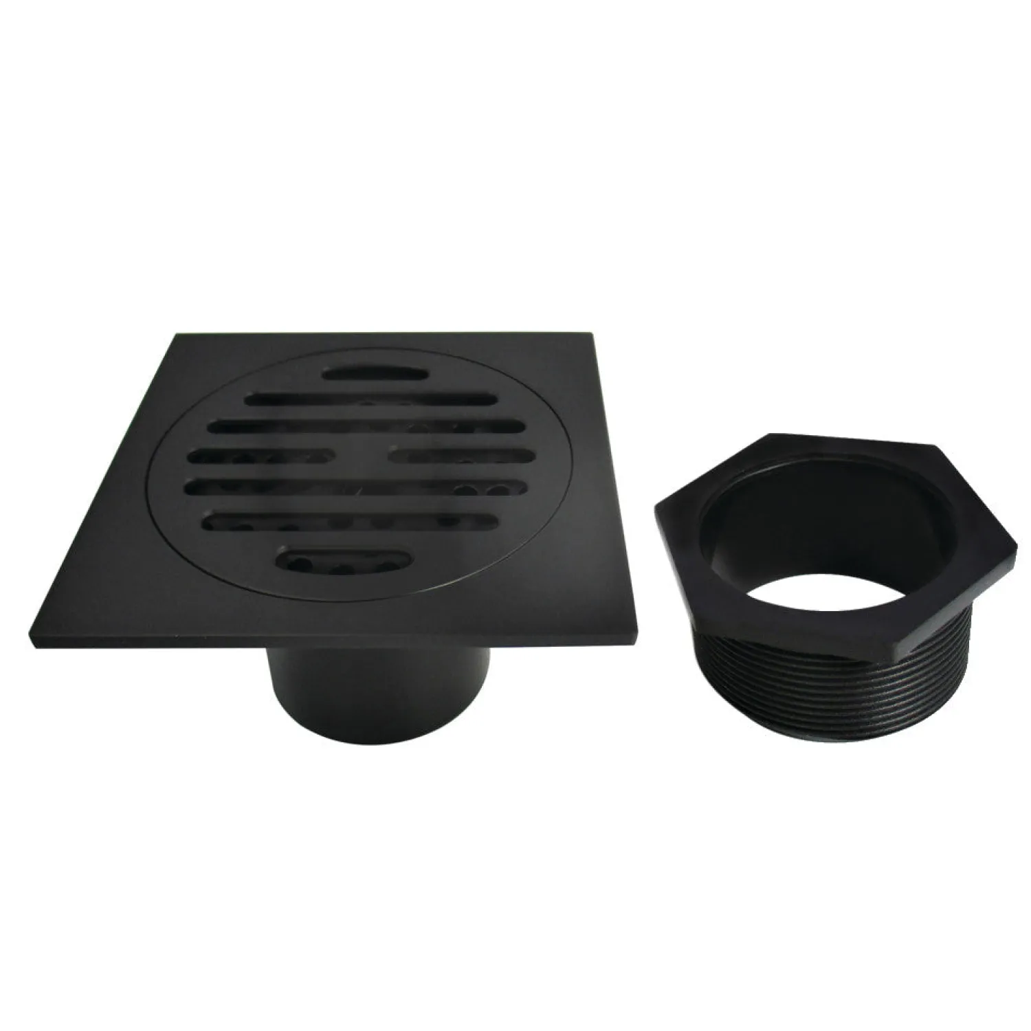 Best Symmetric 4" Brass Square Grid Shower Drain with Flange and Hair Trap Shower Drains