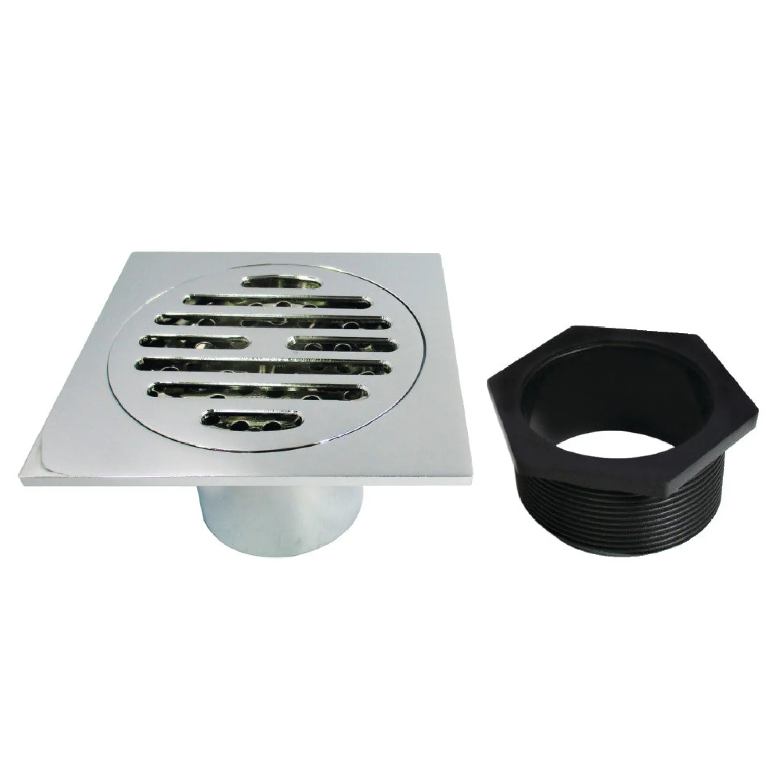 Best Symmetric 4" Brass Square Grid Shower Drain with Flange and Hair Trap Shower Drains