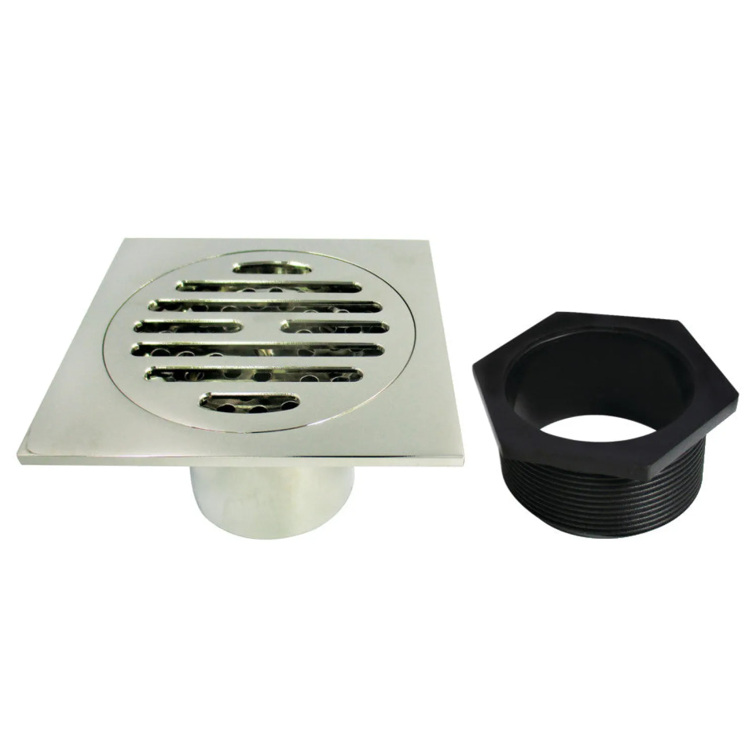 Best Symmetric 4" Brass Square Grid Shower Drain with Flange and Hair Trap Shower Drains