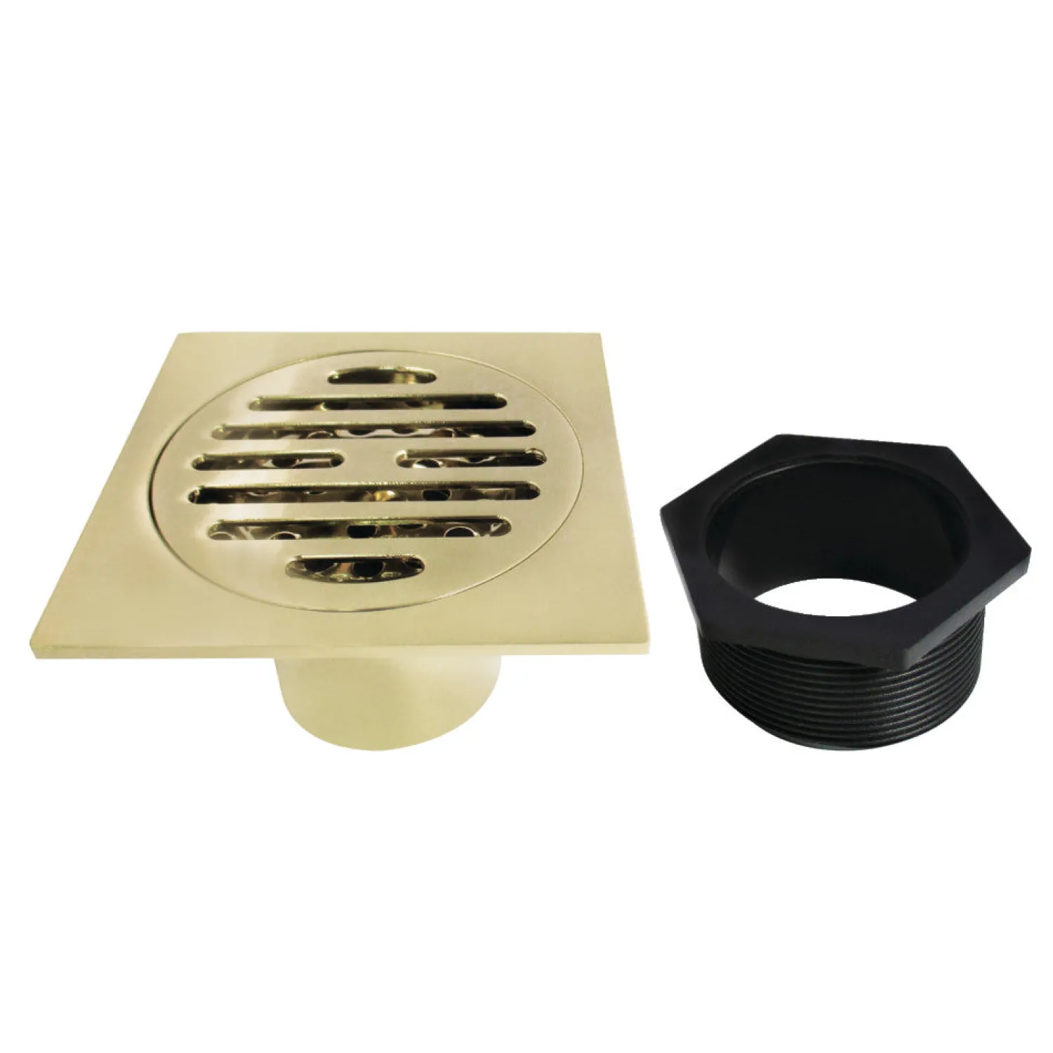 Best Symmetric 4" Brass Square Grid Shower Drain with Flange and Hair Trap Shower Drains