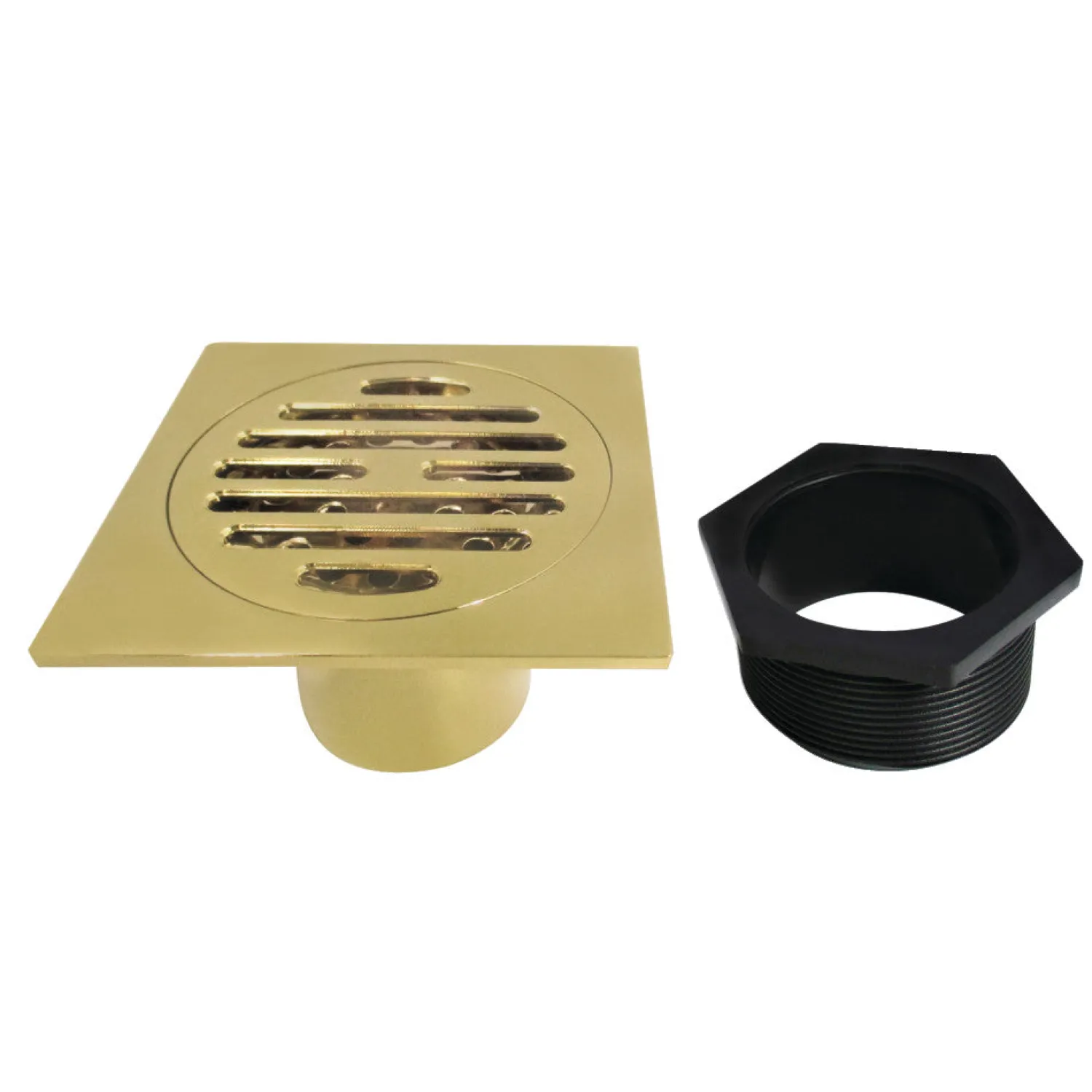 Best Symmetric 4" Brass Square Grid Shower Drain with Flange and Hair Trap Shower Drains