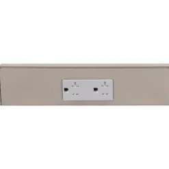 Tamper Resistant Angle Under Cabinet Outlet Power Strip | Satin Nickel Finish Power Strips