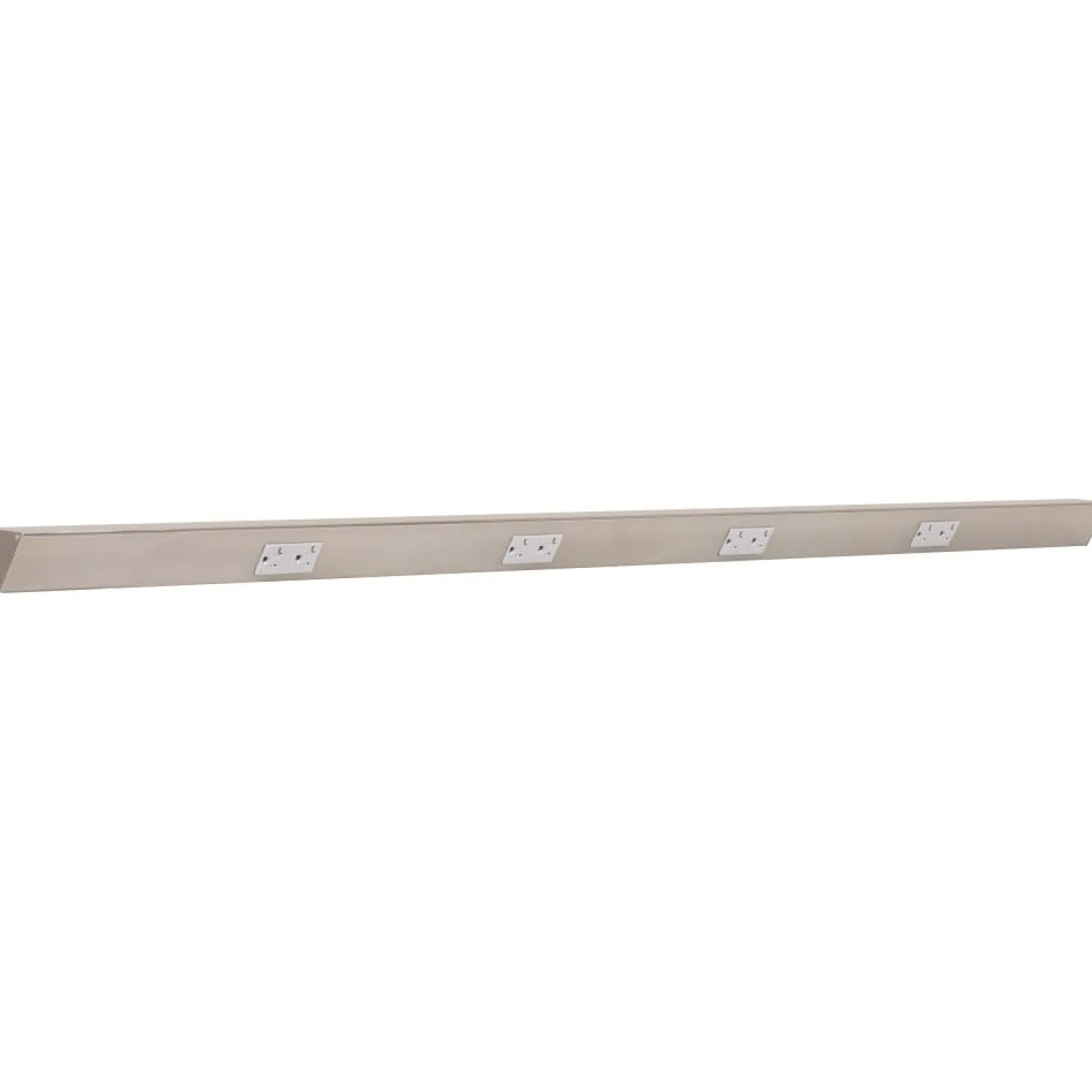 Tamper Resistant Angle Under Cabinet Outlet Power Strip | Satin Nickel Finish Power Strips