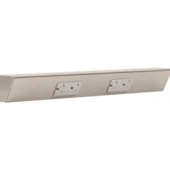 Tamper Resistant Angle Under Cabinet Outlet Power Strip | Satin Nickel Finish Power Strips