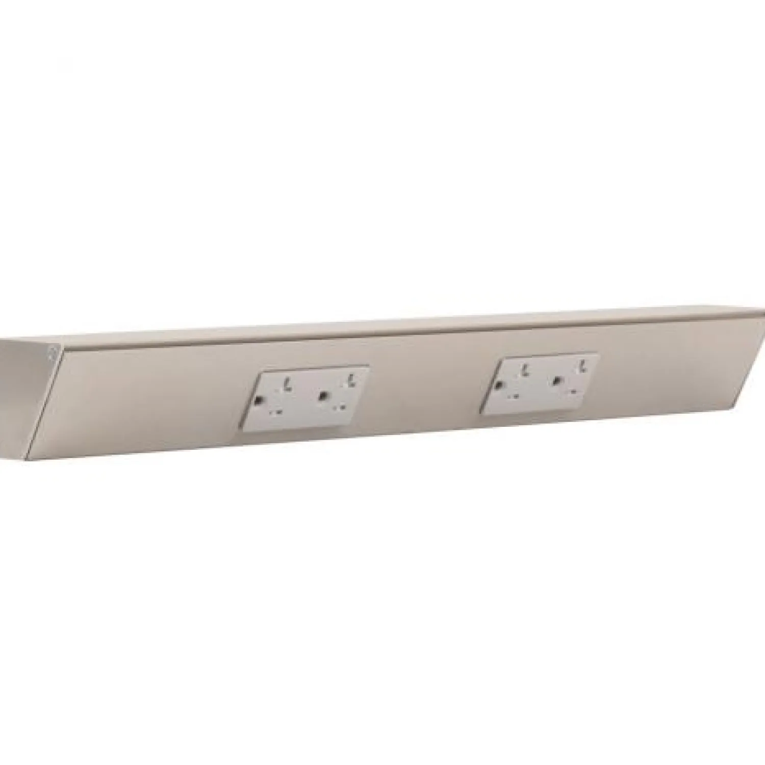 Tamper Resistant Angle Under Cabinet Outlet Power Strip | Satin Nickel Finish Power Strips