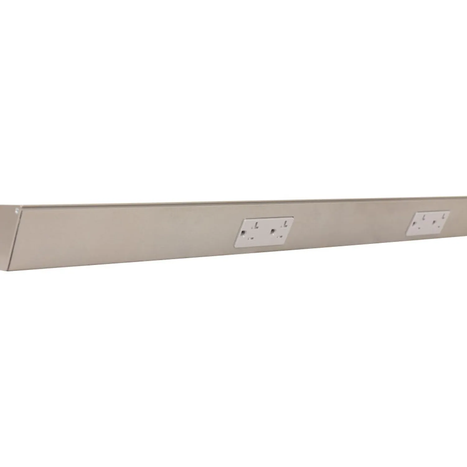 Tamper Resistant Angle Under Cabinet Outlet Power Strip | Satin Nickel Finish Power Strips