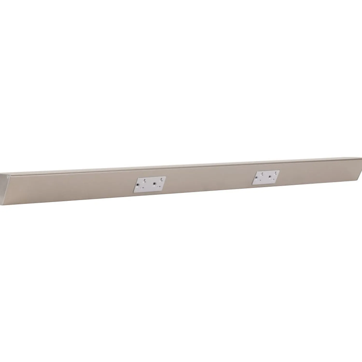 Tamper Resistant Angle Under Cabinet Outlet Power Strip | Satin Nickel Finish Power Strips