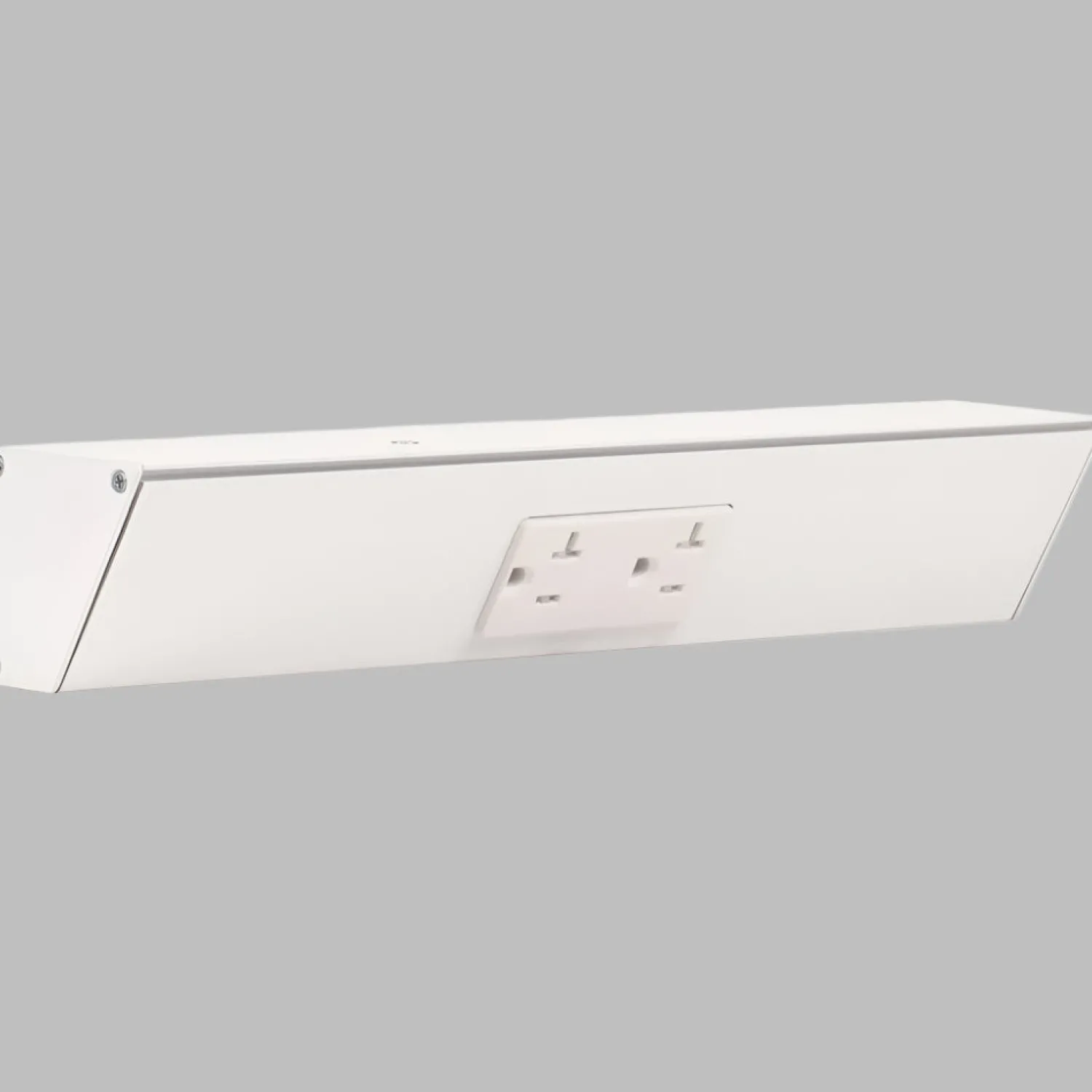 Outlet Tamper Resistant Angle Under Cabinet Outlet Power Strip | White Finish Power Strips