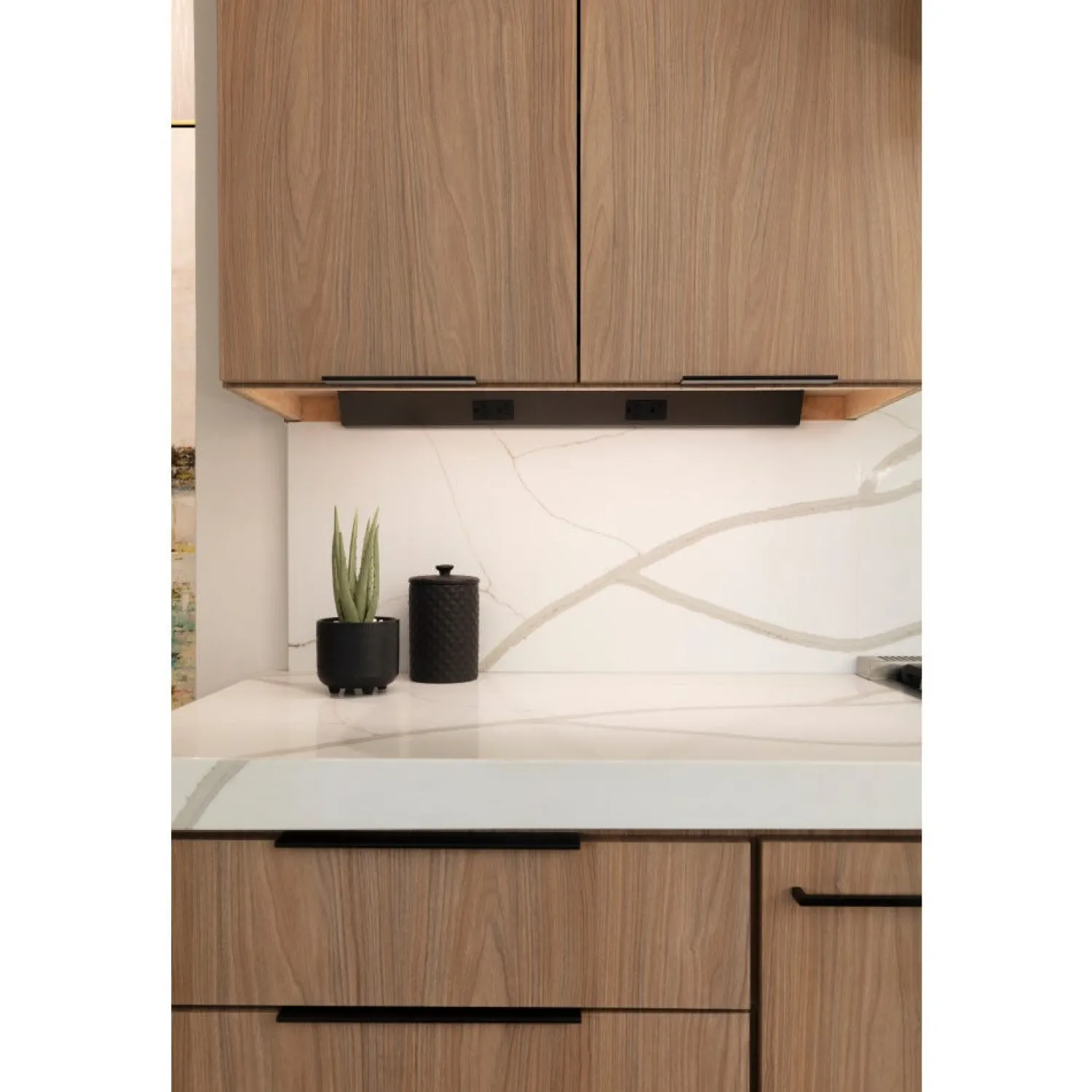 Best Tamper Resistant Angle Under Cabinet Outlet Power Strip | Bronze Finish Power Strips