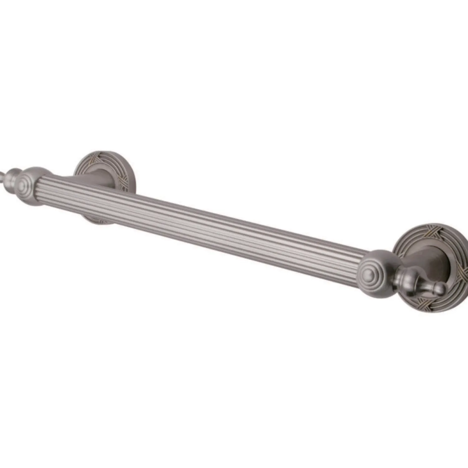 Online Templeton 12" Brass Decorative Grab Bar in Brushed Nickel Grab Bars