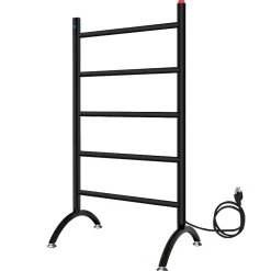Clearance Templeton Freestanding/Wall Mount Hardwired or Plug-In Towel Warmer in Matte Black Towel Warmers|Towel Warmers