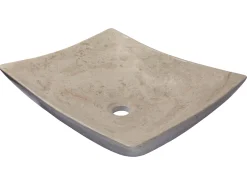 Sale Thin Lipped Deep Zen Sink in Polished Penny Grey Marble Above Counter / Vessel Sinks