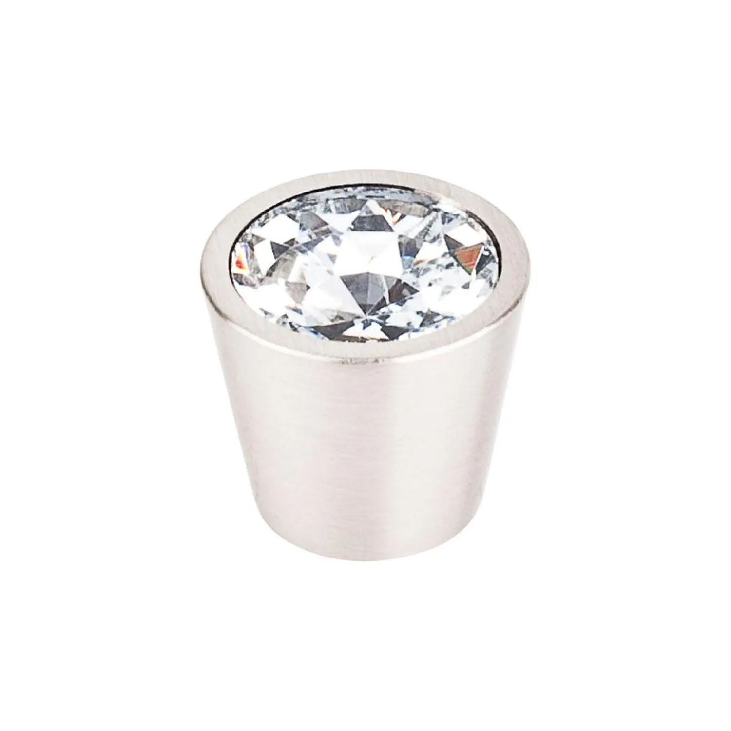 Clearance Crystal Center Knob in Brushed Satin Nickel Shell Top Knobs|Knobs