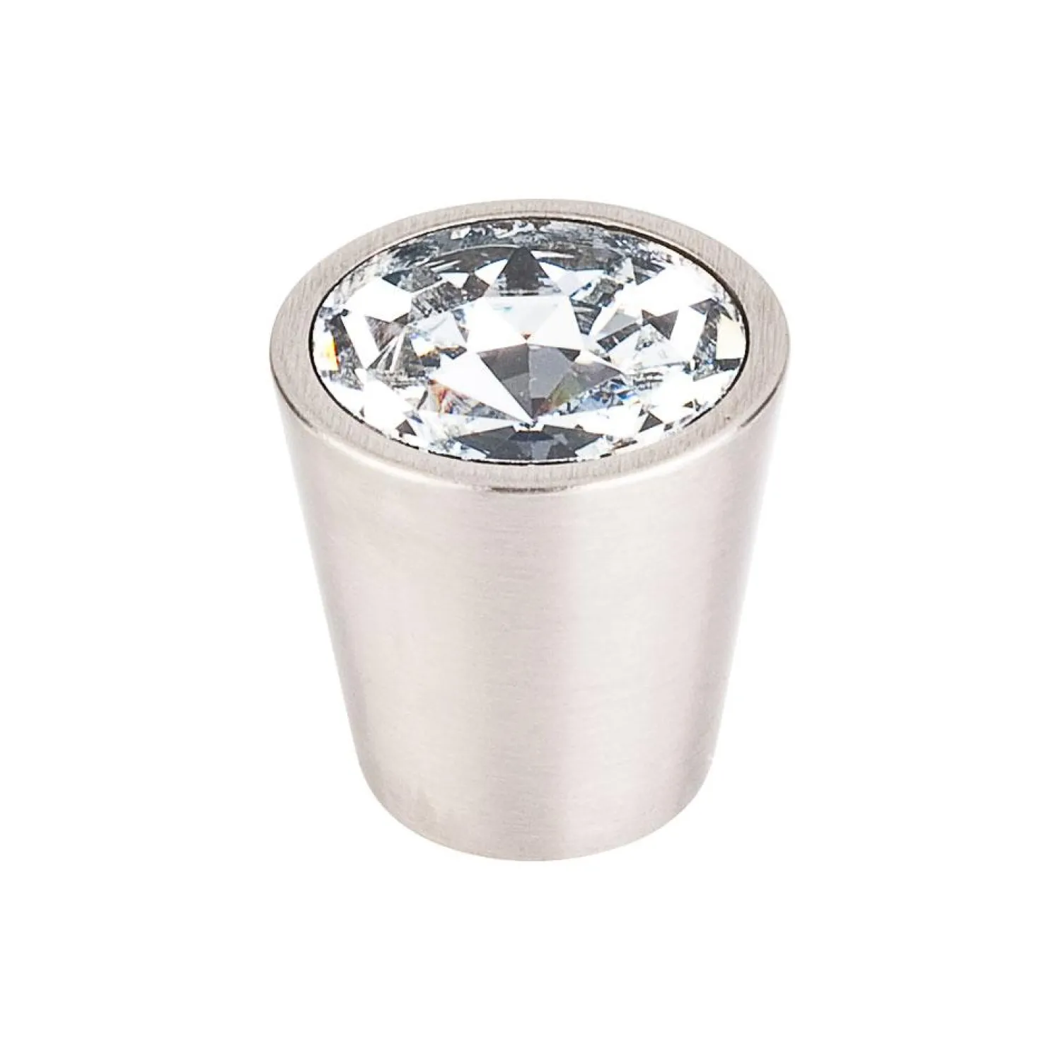 Clearance Crystal Center Knob in Brushed Satin Nickel Shell Top Knobs|Knobs