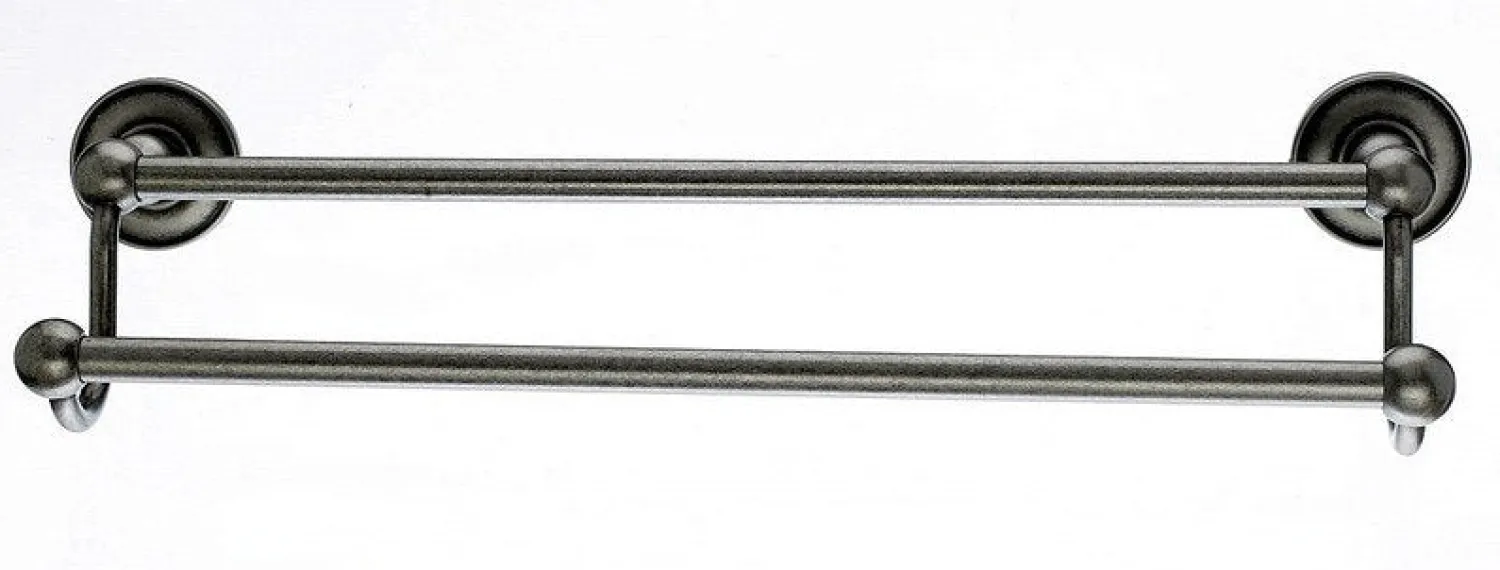 Topknobs ED7APD 18" Smooth Double Towel Bar in Antique Pewter Top Knobs|Towel Bars